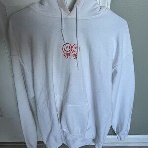 Virginia Tech Hoodie, White and Orange, Large